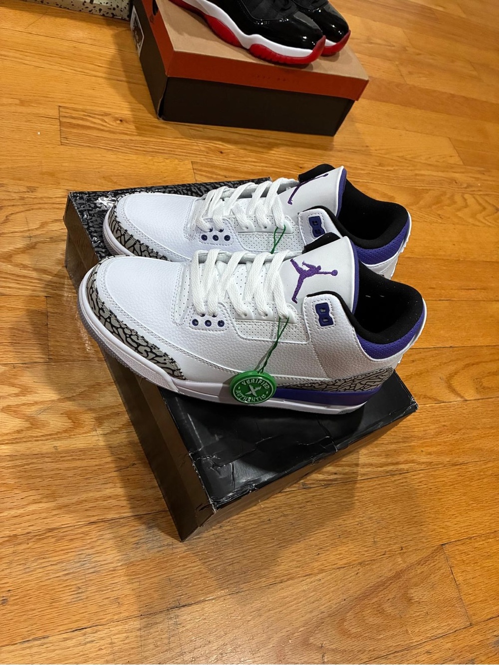 Jordan Retro 3 Low - White/Purple Men's Sneakers